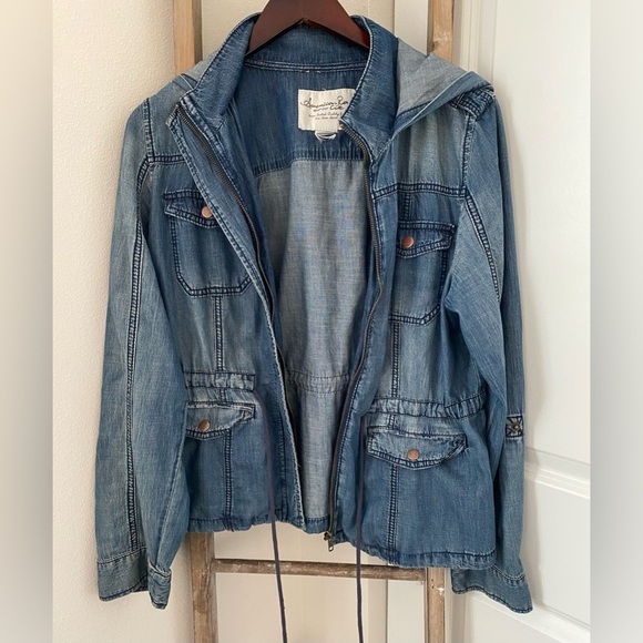 American Rag - Hooded Denim Jacket - Drawstring Waist - XL - Picture 6 of 6